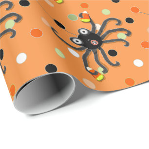 Creative Halloween Spider Polkadots Wrapping Paper