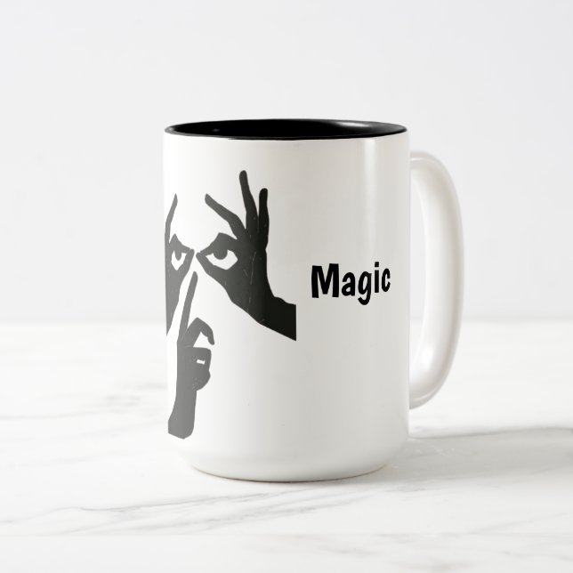 Creative Hand Shadow Eyes Minimalist Mug (Front Right)