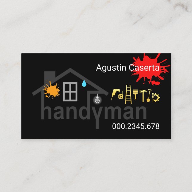 Creative Handyman Home Building Business Card (Front)