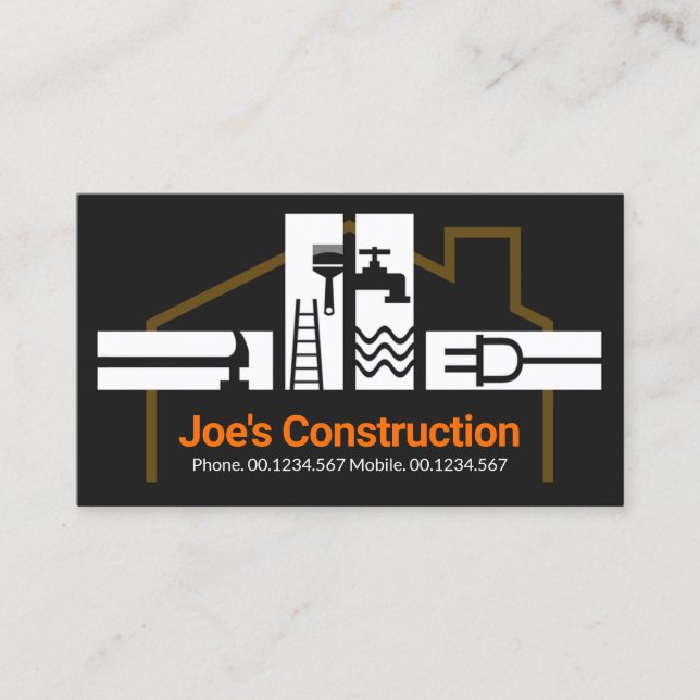 Creative Handyman Tools House Frame Business Card (Front)