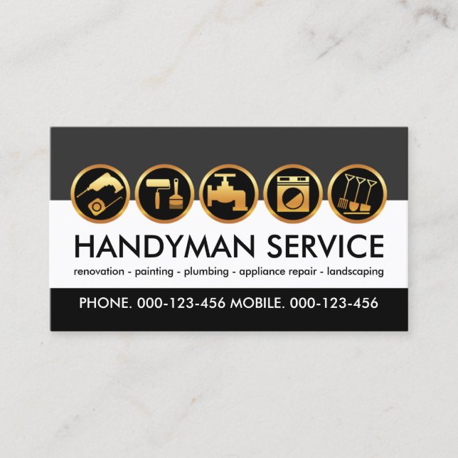 Creative Handyman Tools Layers Business Card (Front)