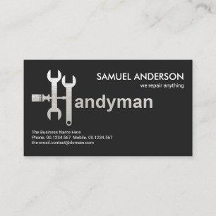 Creative Handyman Tools Motif Handyman Signage Business Card