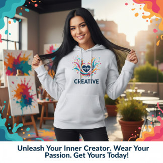 Creative Heartbeat Color Splash Art Design Hoodie