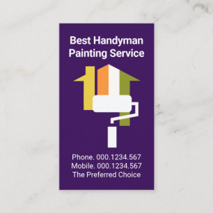 Creative Home Roller Brush Handyman Painter Business Card