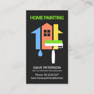 Creative Home Roller Brush House Painter Business Card