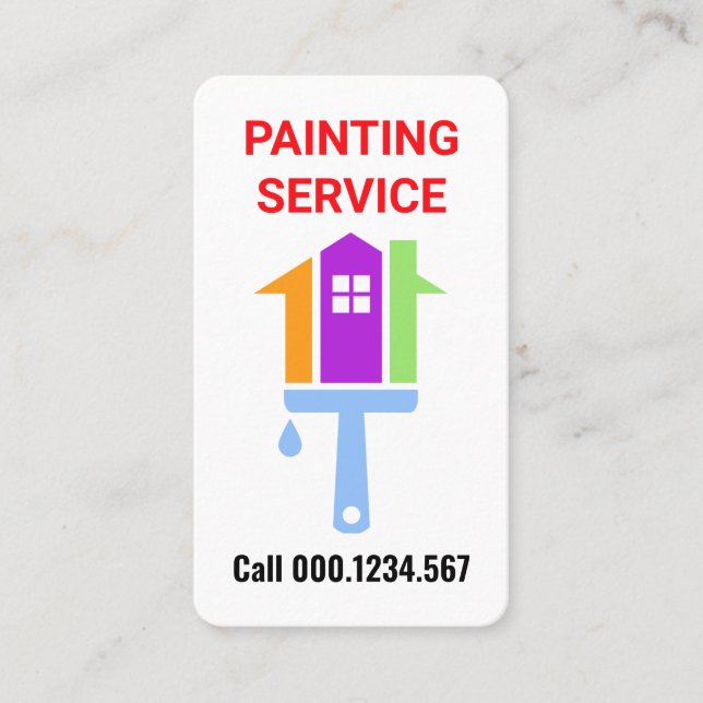 Creative Home Roller Brush Painting Business Card (Front)
