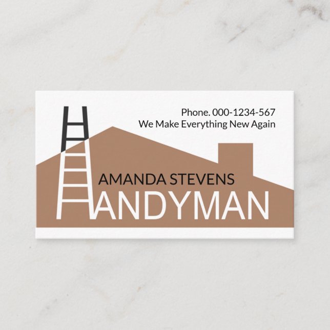 Creative Home Rooftop Ladder Brush Builder Business Card (Front)
