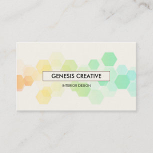 Creative Honeycomb Gradient Ivory White Business Card