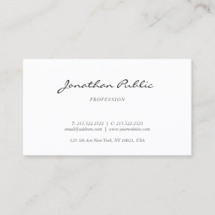 Creative Italic Script Modern Design Trendy Plain Business Card