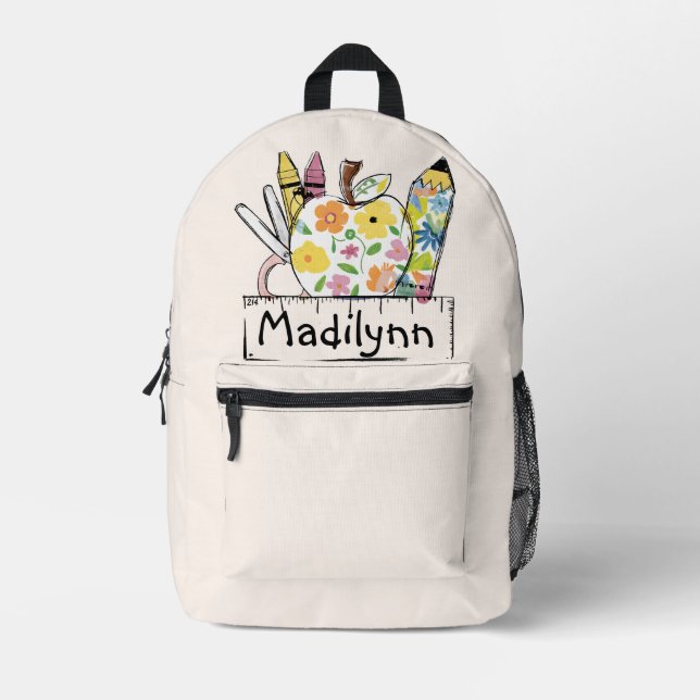 Creative Kit: Personalized School Supplies Printed Backpack (Front)