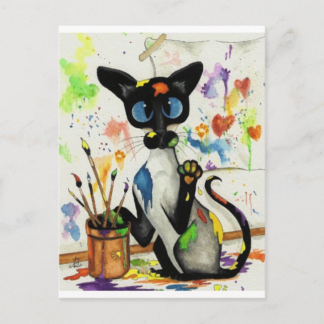 Creative Kitty Cat Postcard (Front)
