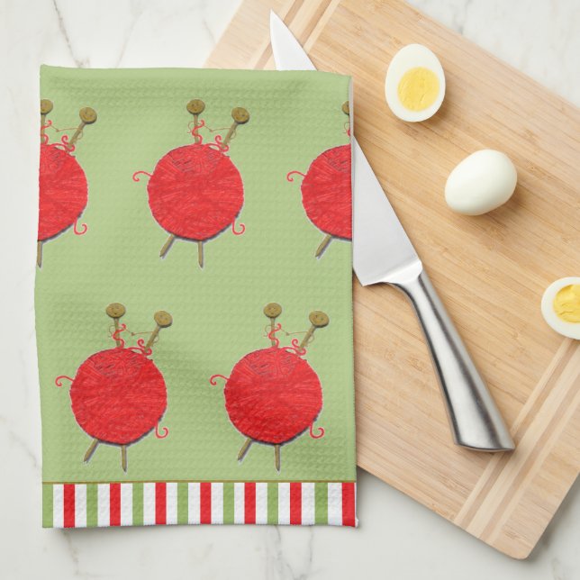 Creative Knitter Knitting Couple Kitchen Towel (Quarter Fold)