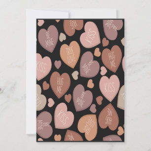 Creative language of hearts in seamless pattern holiday card