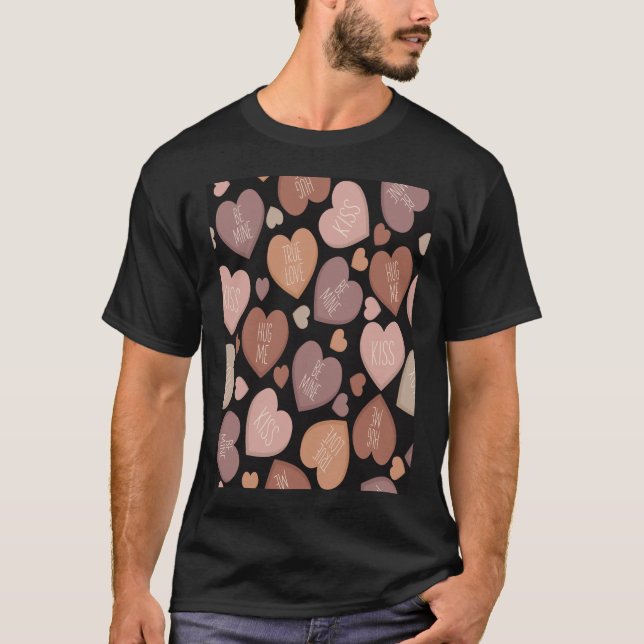 Creative language of hearts in seamless pattern T-Shirt (Front)