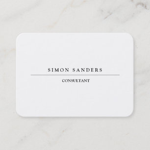 Creative Large Plain Unique Minimalist Black White Business Card