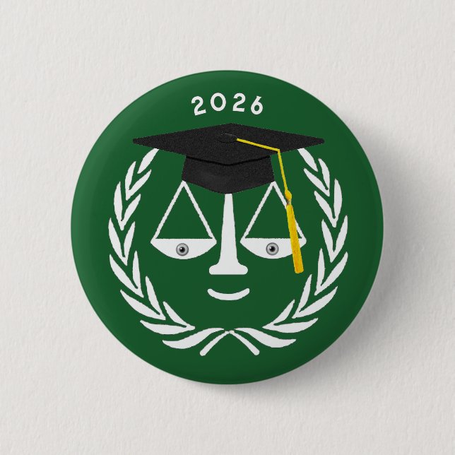 Creative Law School Graduation 2 Inch Round Button (Front)