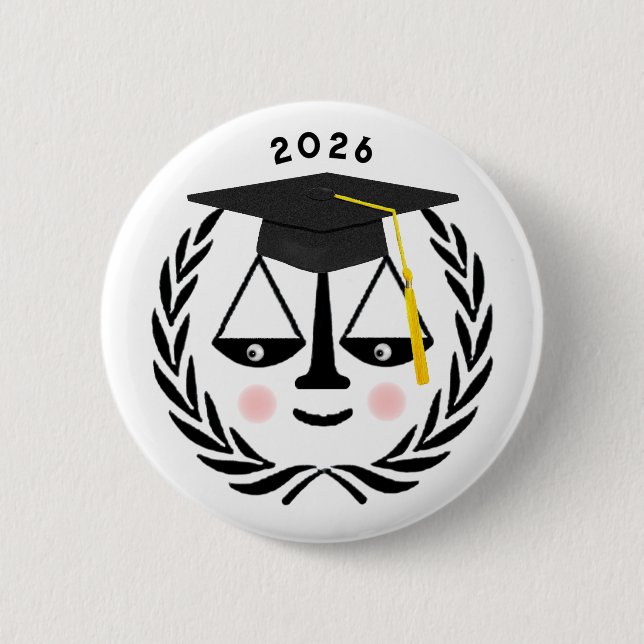 Creative Law School Graduation 2 Inch Round Button (Front)