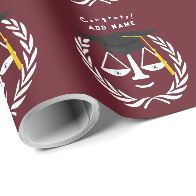 Creative Law School Graduation Gift Wrapping Paper (Roll Corner)
