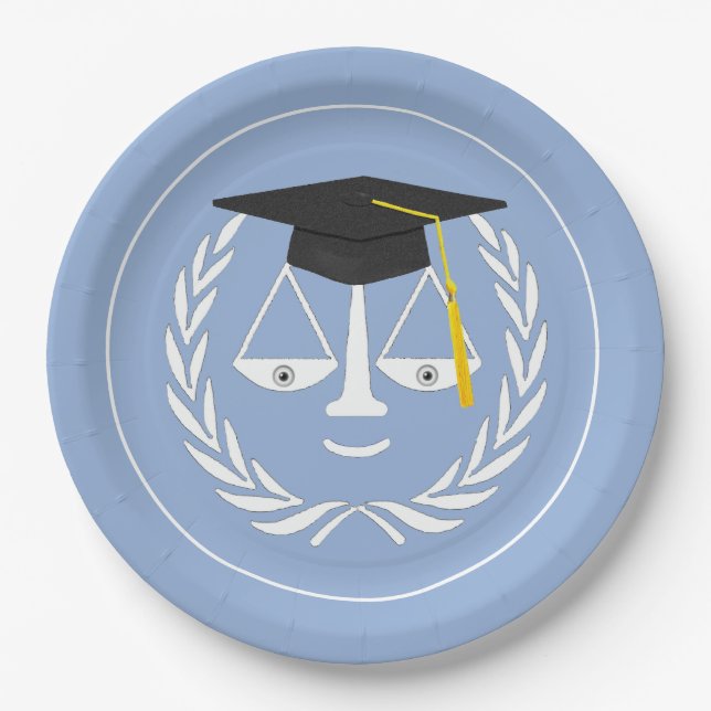 Creative Law School Graduation Paper Plate (Front)