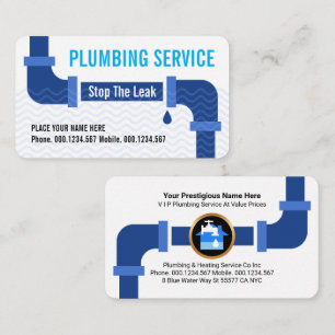 Creative Leaking Water Pipes Plumber Business Card