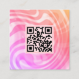 Creative Light Pink Unique Beautiful QR Code Logo Square Business Card