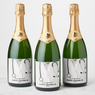Creative Medical School Graduation Sparkling Wine Label