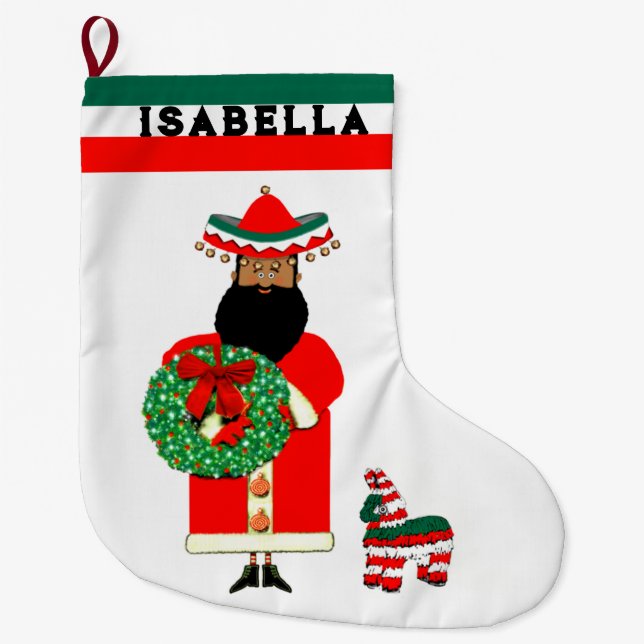 Creative Mexican Large Christmas Stocking (Front)