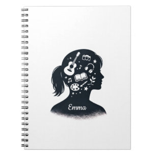 Creative Mind Silhouette   Personalized Artistic  Notebook