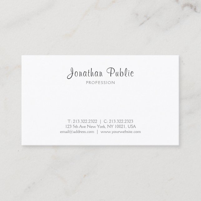 Creative Minimalist Elegant Modern Simple Template Business Card (Front)
