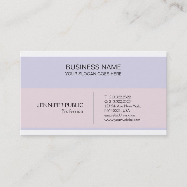 Creative Minimalist Modern Elegant Colours Design Business Card (Front)