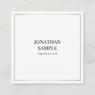 Creative Minimalistic Design Stylish Gold Trendy Square Business Card