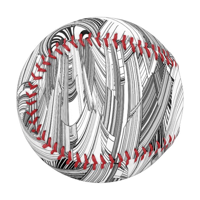 Creative Modern Art Black and White  Baseball (Front Left)