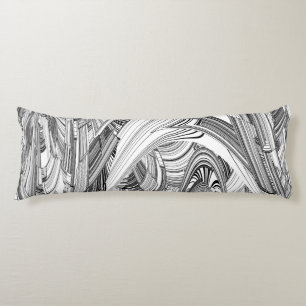 Creative Modern Art Black and White Body Pillow