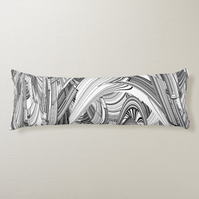 Creative Modern Art Black and White  Body Pillow (Front)