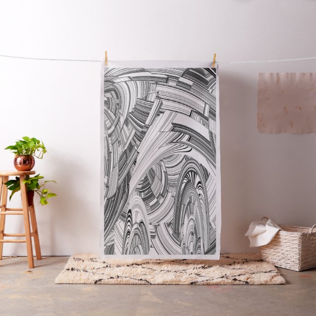 Creative Modern Art Black and White Fabric (In Situ)