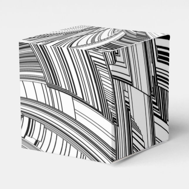 Creative Modern Art Black and White Favor Box (Front Side)