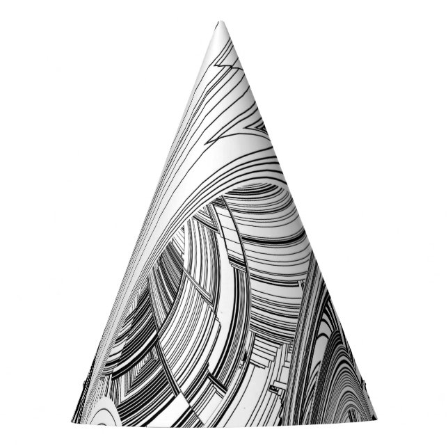 Creative Modern Art Black and White Party Hat (Front)