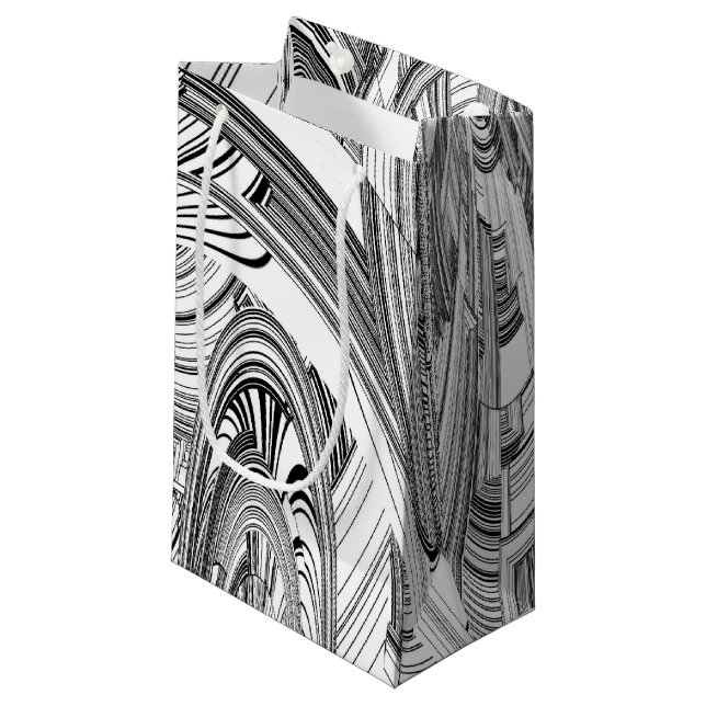 Creative Modern Art Black and White Small Gift Bag (Front Angled)
