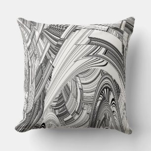 Creative Modern Art Black and White  Throw Pillow