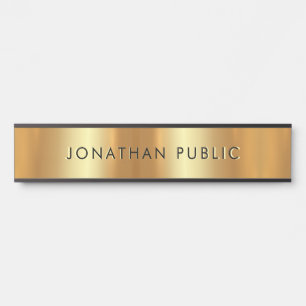 Creative Modern Black And Gold Simple Template Door Sign