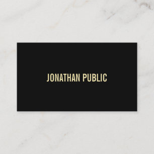 Creative Modern Black Gold Text Professional Plain Business Card