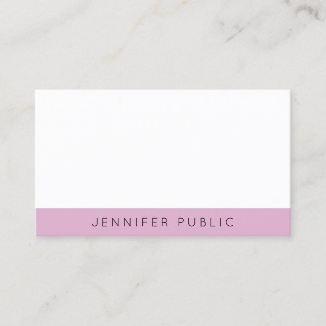 Creative Modern Elegant Purple White Template Business Card (Front)