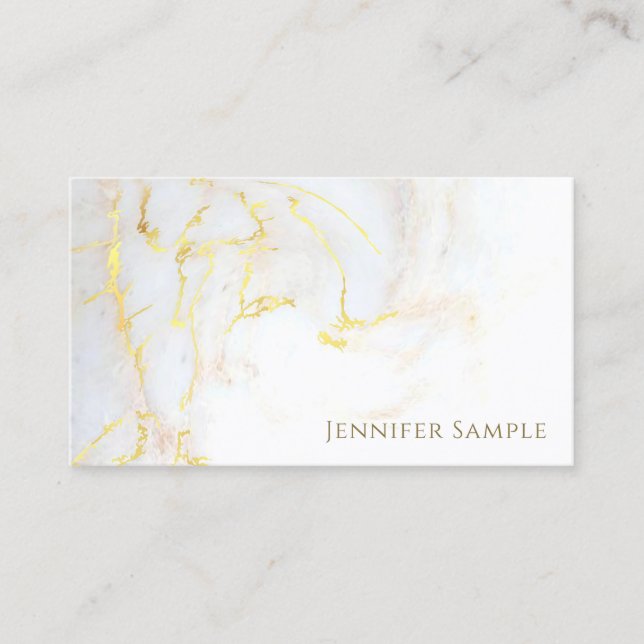 Creative Modern Gold Marble Elegant Professional Business Card (Front)