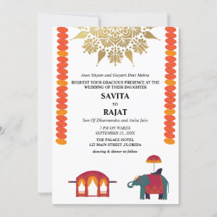 Creative Modern Indian Wedding  Invitation