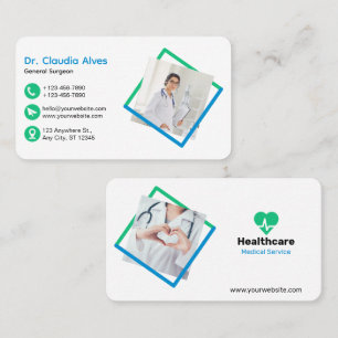 Creative Modern Medical Service White Business Card