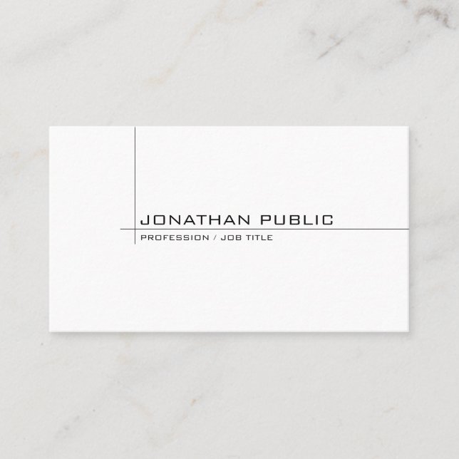 Creative Modern Minimalist Design Clean Plain Business Card (Front)