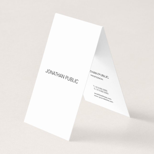 Creative Modern Minimalist Professional Cool Clean Business Card (Front)