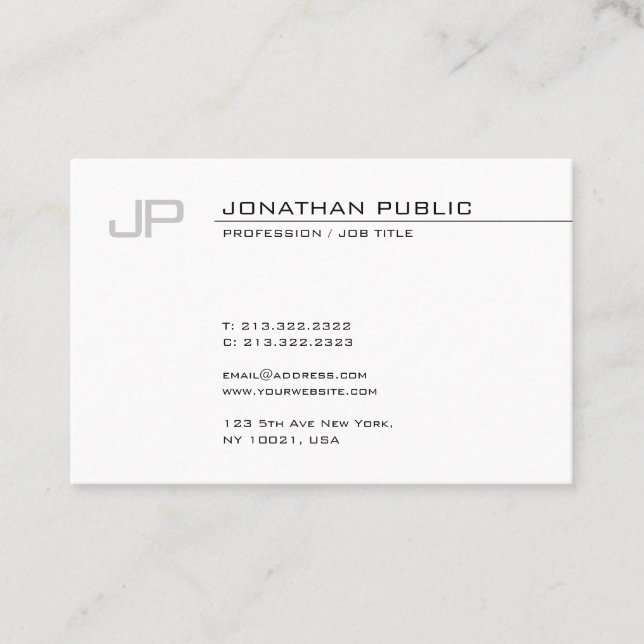 Creative Modern Monogram Cool Simple Template Top Business Card (Front)
