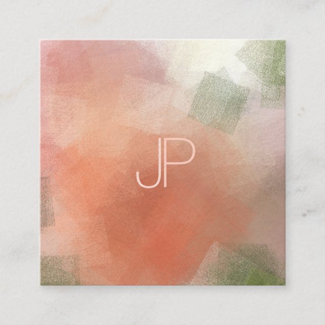 Creative Modern Monogram Luxurious Elite Template Square Business Card (Front)