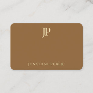 Creative Modern Plain Gold Monogram Text Trendy Business Card